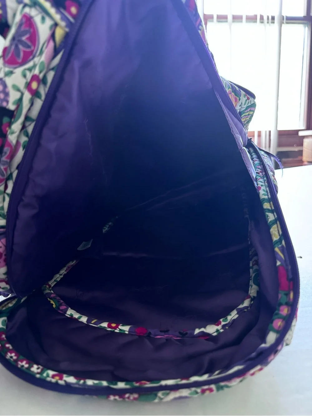 Vera Bradley Viva La Vera Quilted Floral LAPTOP Backpack Purple Green Yellow